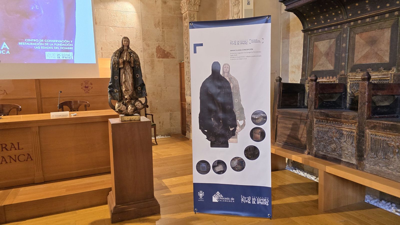 Presentación de la restauración de una talla de la Inmaculada Concepción de la Catedral de Salamanca