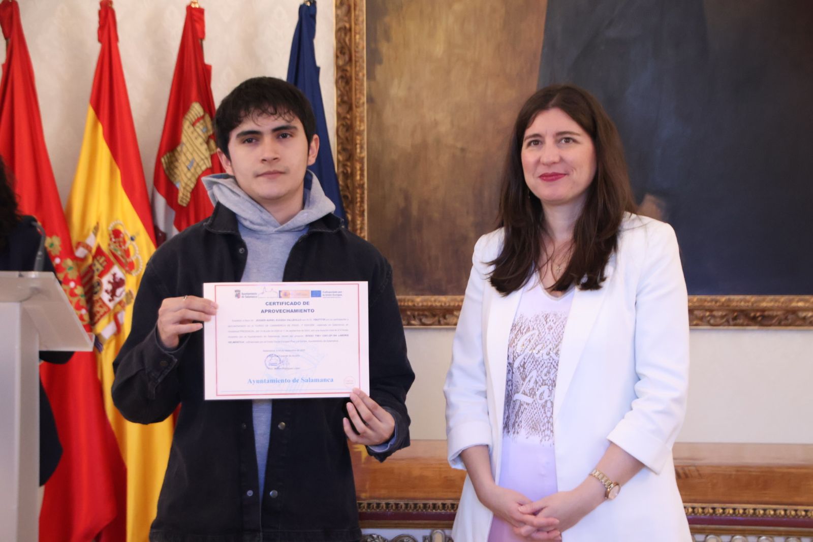 Entrega de diplomas de los primeros cursos de formación del proyecto Laboris Helmántica