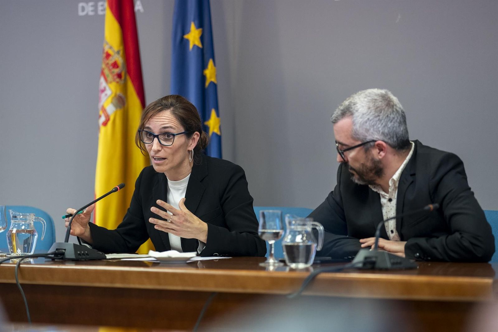 La ministra de Sanidad, Mónica García y el Secretario de Estado de Sanidad, Javier Padilla La ministra de Sanidad, Mónica García y el Secretario de Estado de Sanidad, Javier Padilla. Foto de A. Pérez Meca - Europa Press