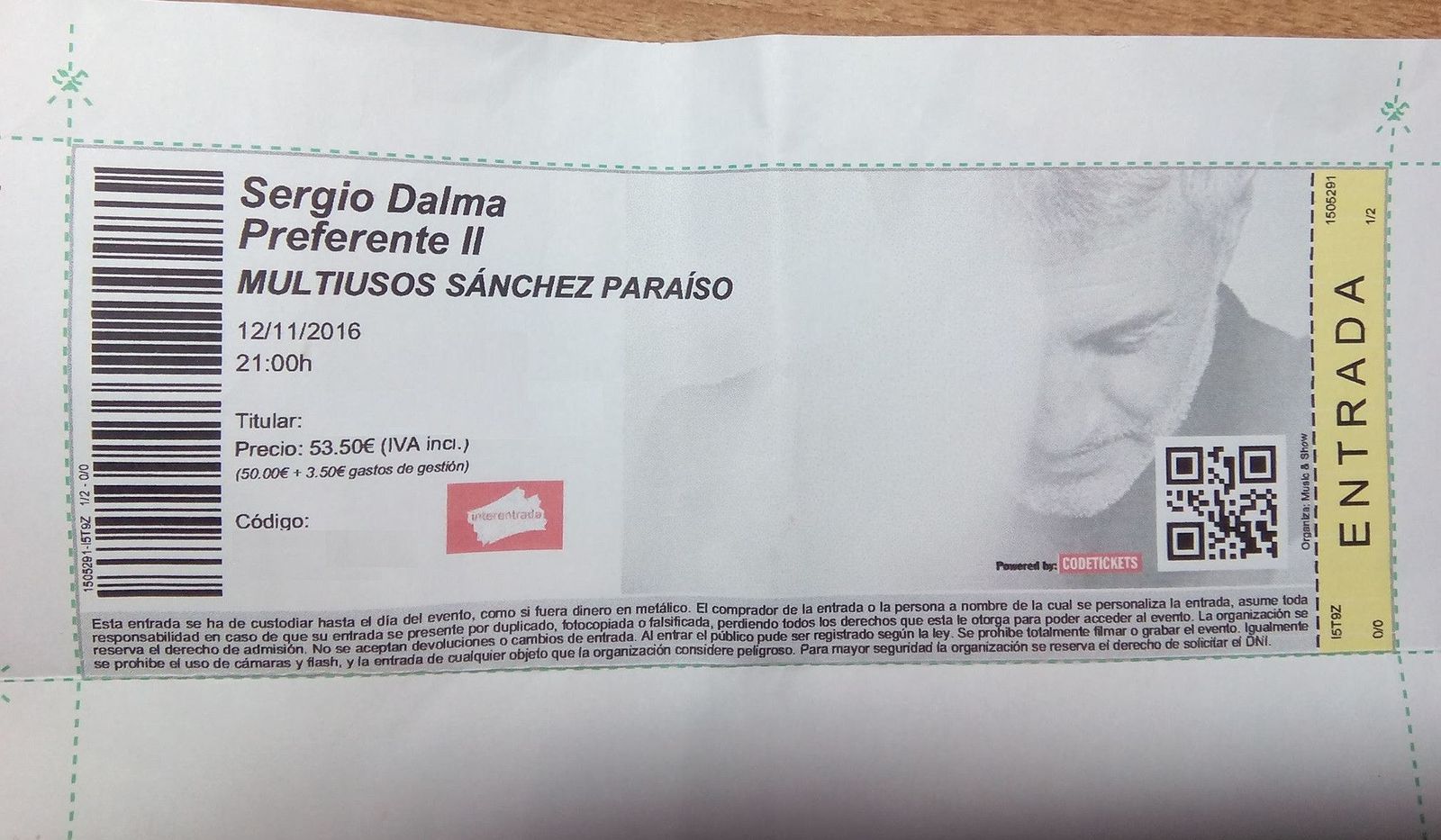 Entrada Sergio Dalma