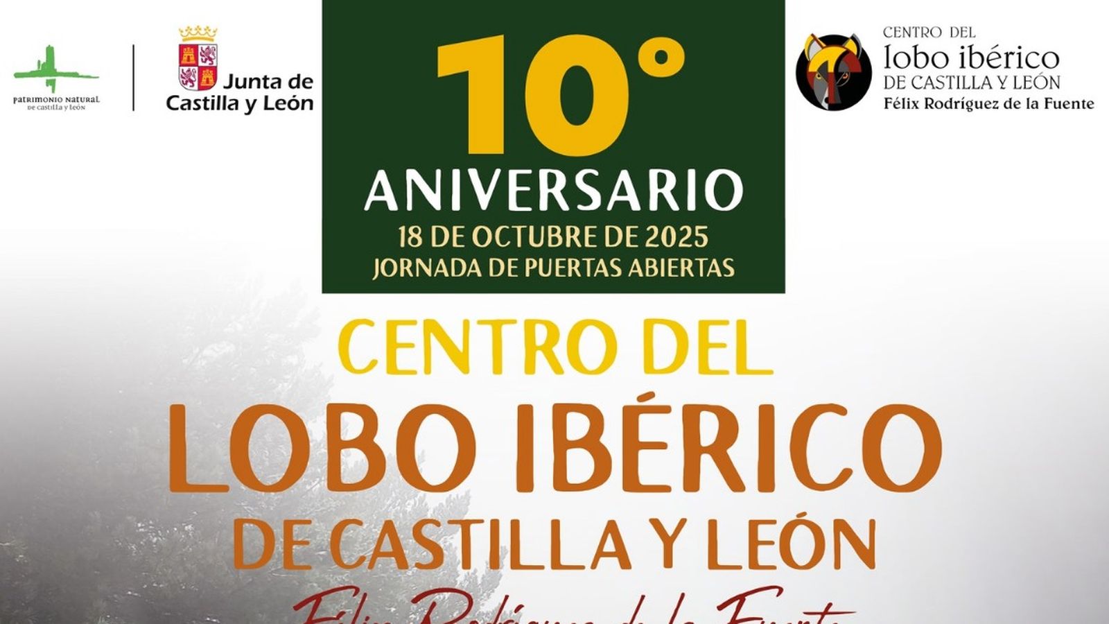 Cartel de la Jornada de puertas abiertas que celebra el Centro del Lobo Ibérico este sábado 18