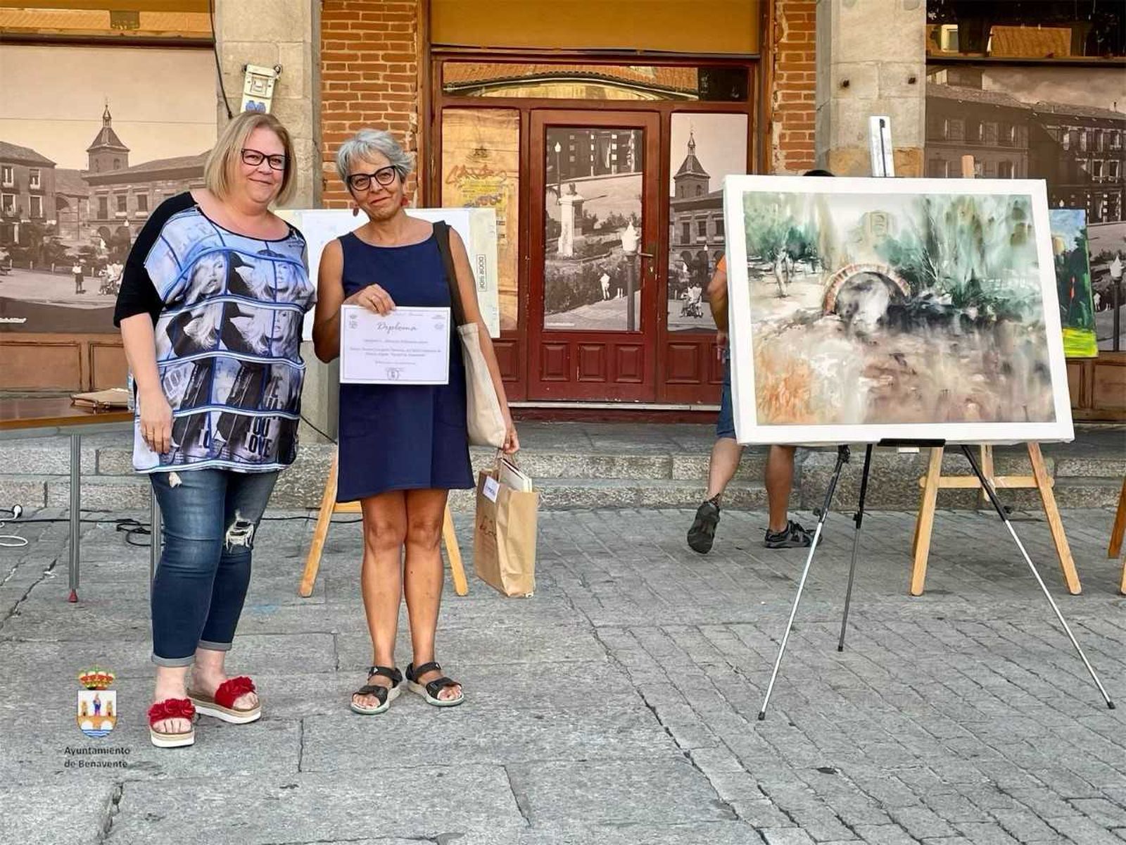 Una edición anterior del Certamen de Pintura Rápida 'Ciudad de Benavente'