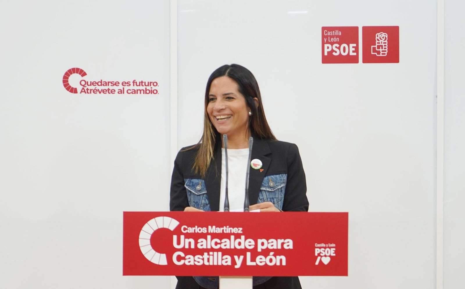 La vicepresidenta del PSOE de Castilla y León, Nuria Rubio, en rueda de prensa