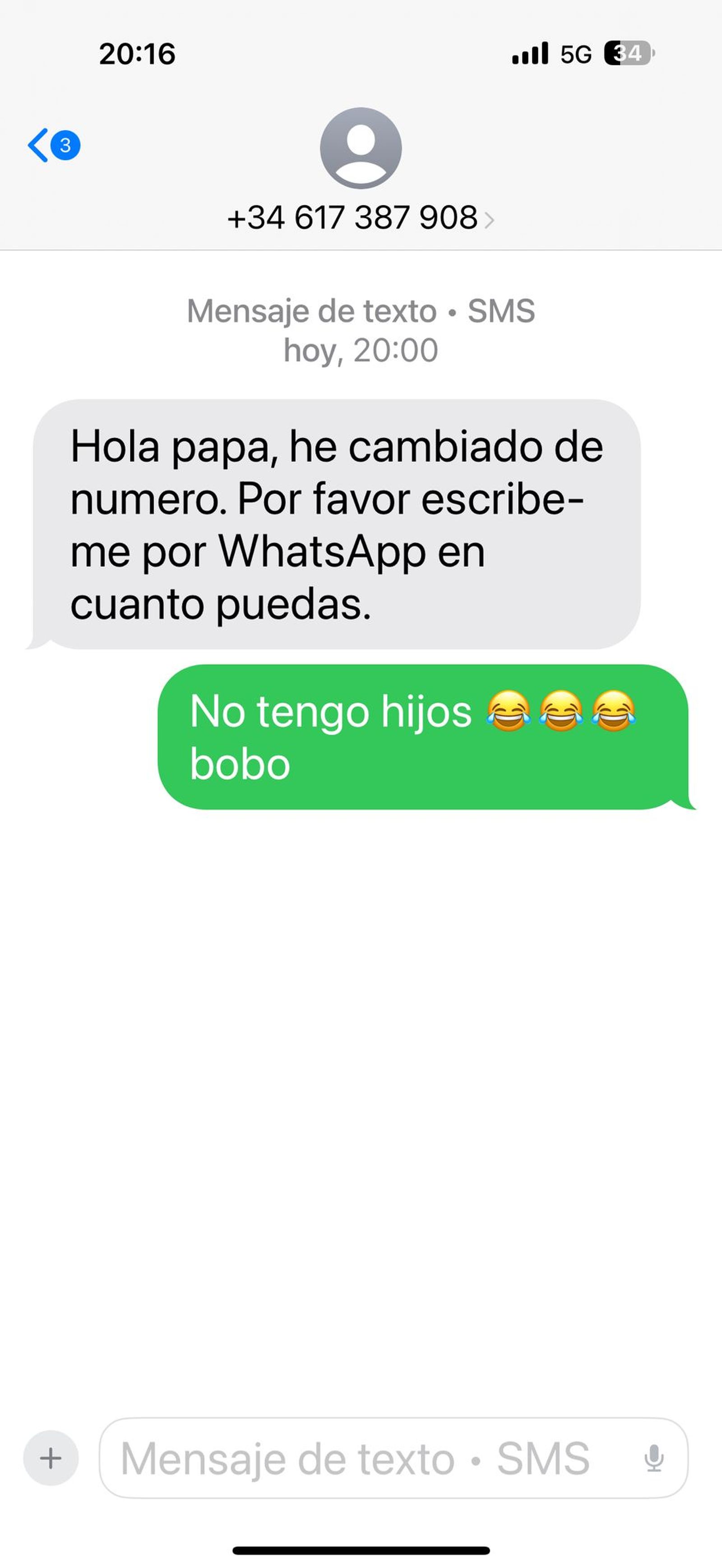 Estafa vía sms