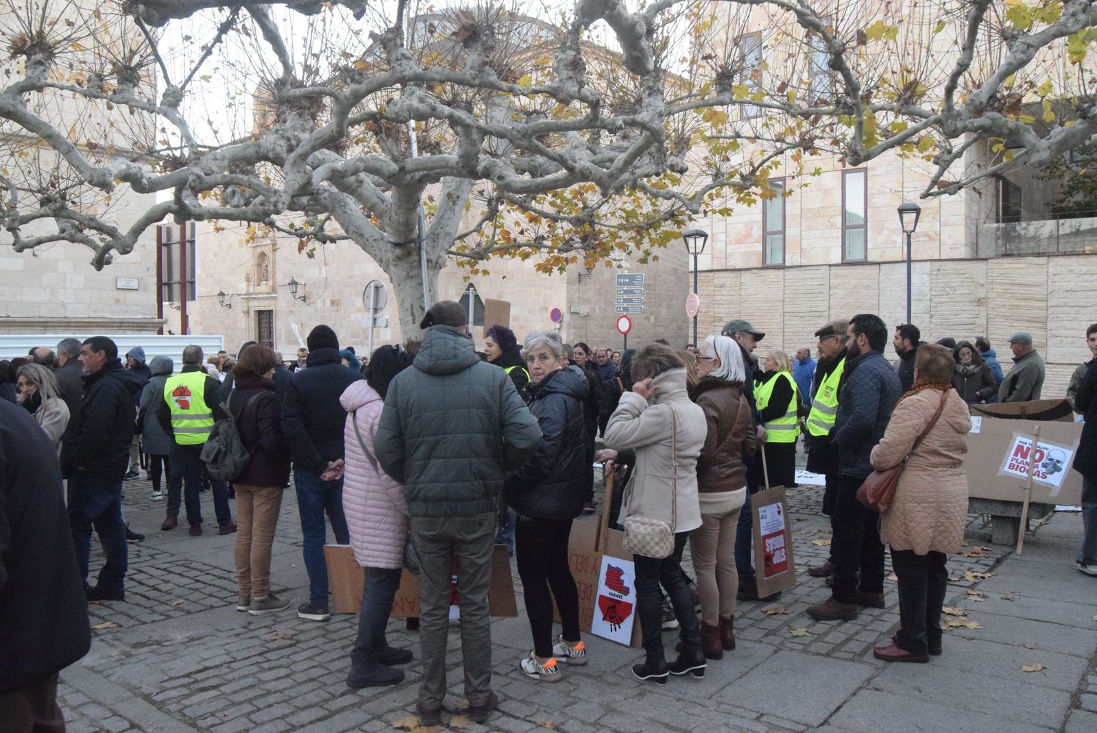 Una manifestación contra las plantas de biogás. Archivo
