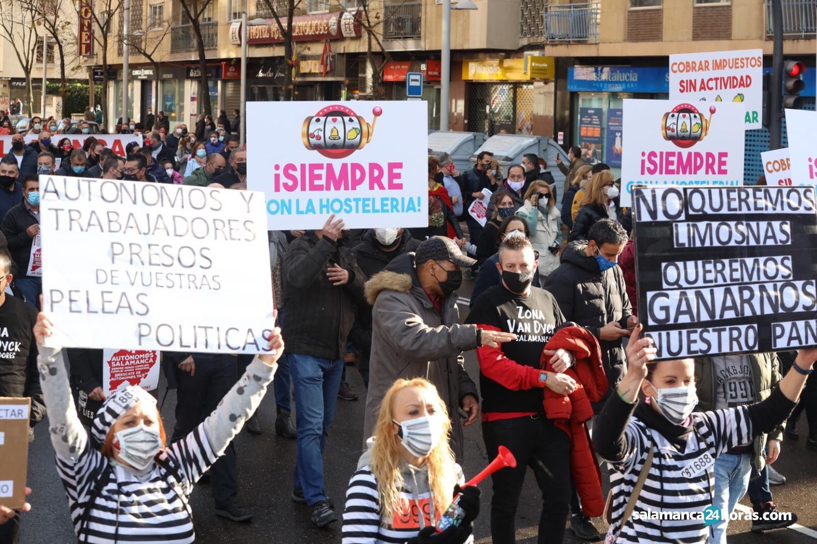 Imagen de una manifestación de autónomos en Salamanca