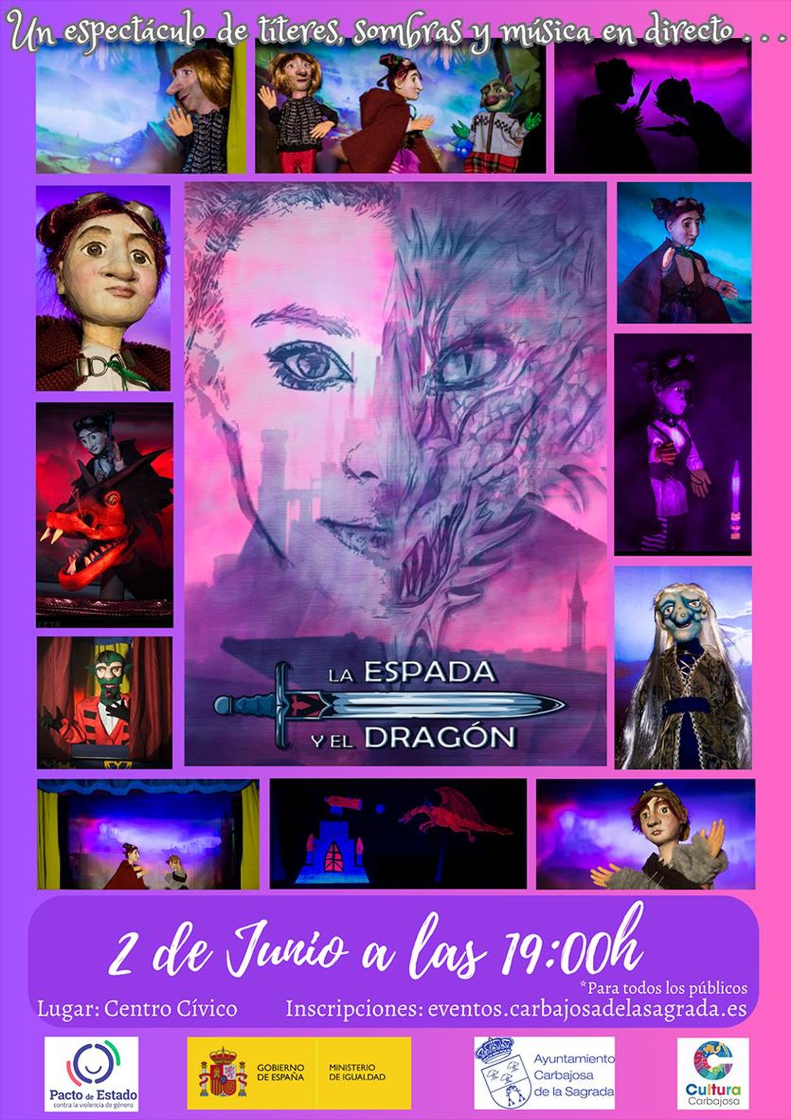 Cartel Teatro la espada y el dragón