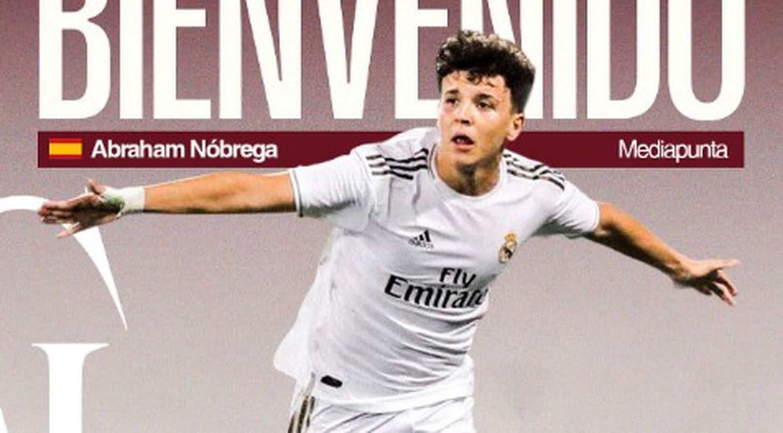 Abraham Nobrega, con la camiseta del Real Madrid