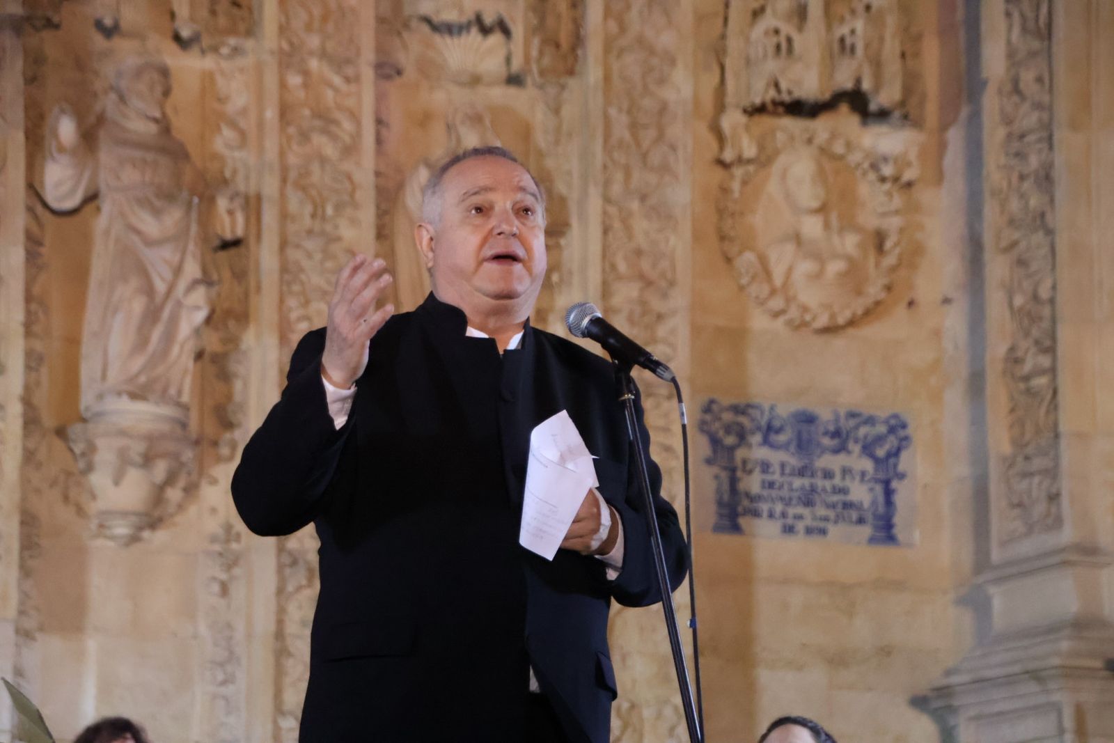 Videomapping en la fachada de la iglesia de San Esteban por la conmemoracion de el V Centenario de la Escuela de Salamanca