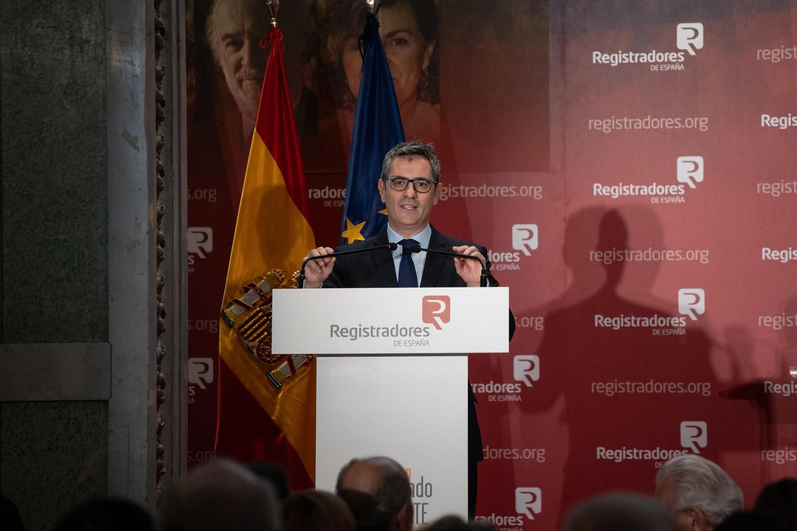 El ministro para la Presidencia, Relaciones con las Cortes y Justicia, Félix Bolaños, interviene en el Colegio de Registradores. Foto de archivo. EP El ministro para la Presidencia, Relaciones con las Cortes y Justicia, Félix Bolaños, interviene en el Colegio de Registradores. Foto de archivo. EP
