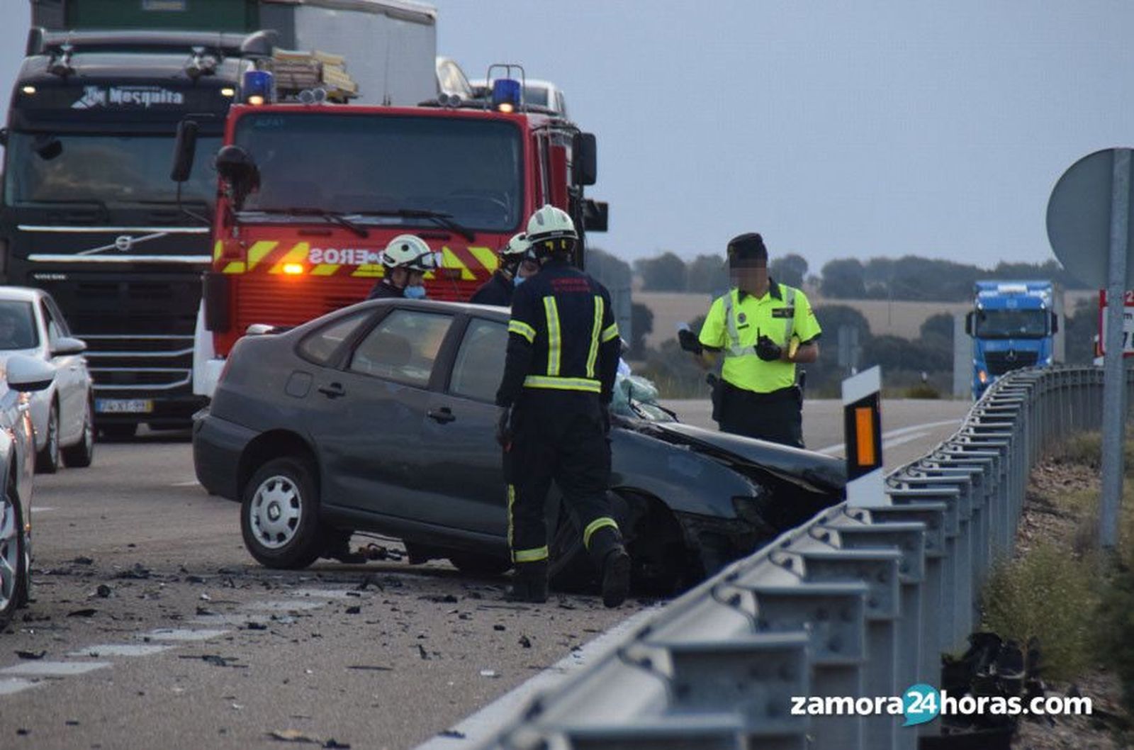 Accidente en la N-122 en Zamora. Archivo