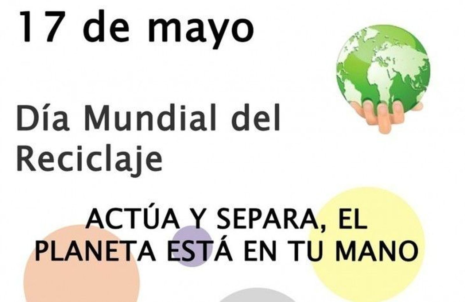 Jornada de sensibilización ambiental para celebrar el día mundial del reciclaje