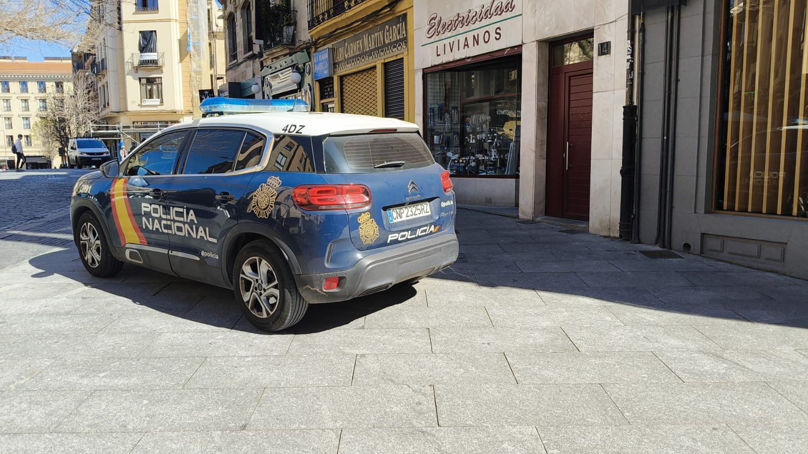 Policía Nacional en la plaza del Corrillo. Foto de archivo