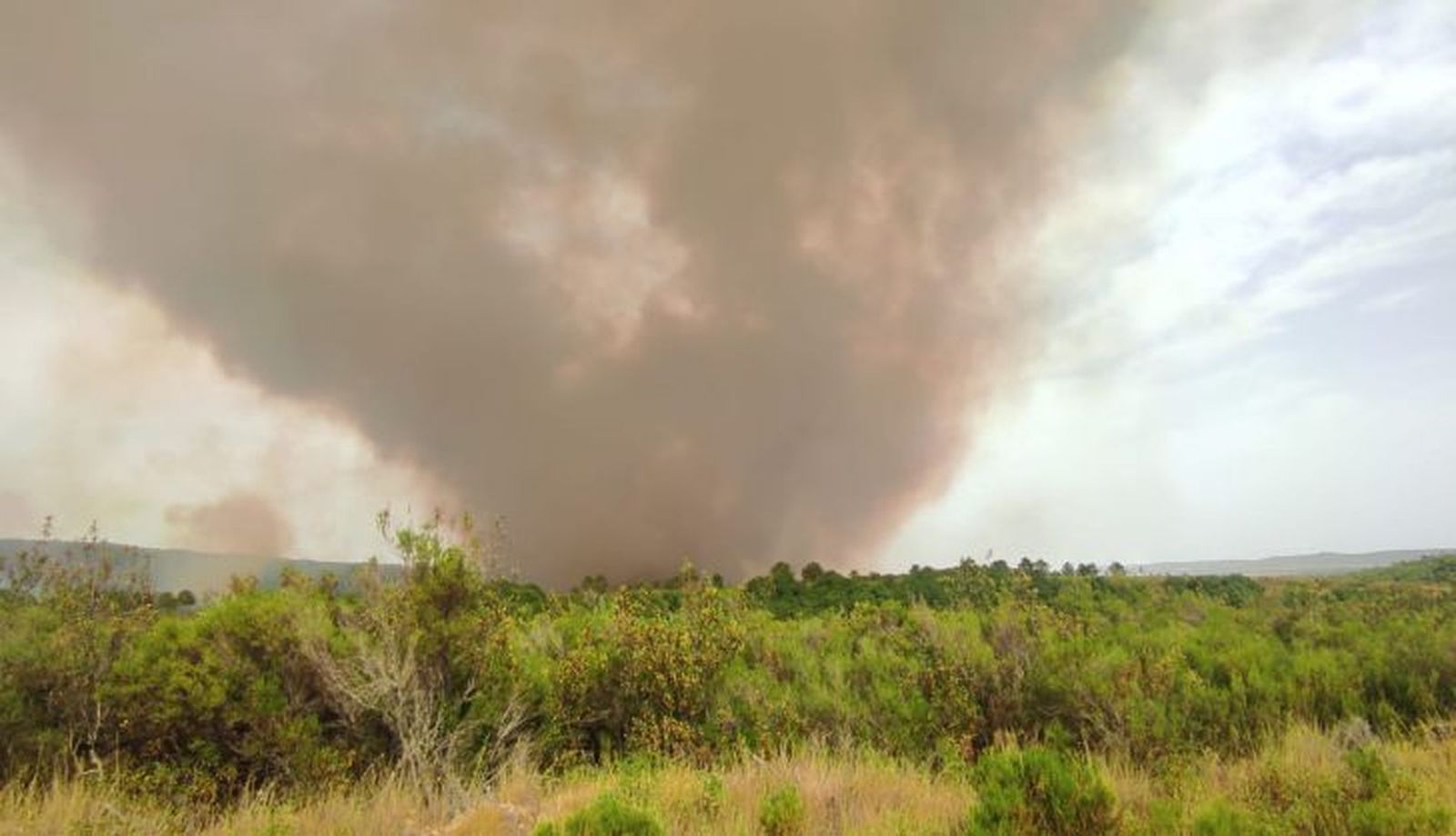Foco visto desde el cementerio de Serracin de Aliste a media tarde