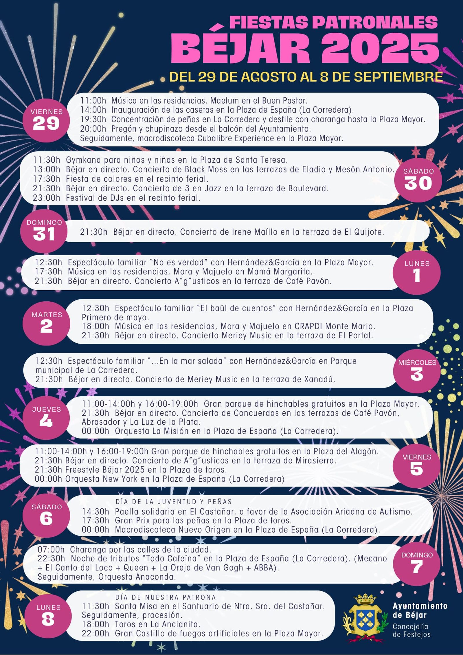 Cartel de fiestas de béjar 2025