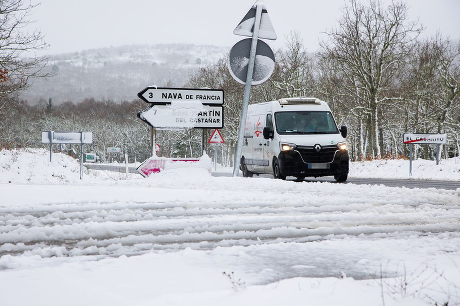 La nieve hace acto de presencia en el sur de la provincia de Salamanca