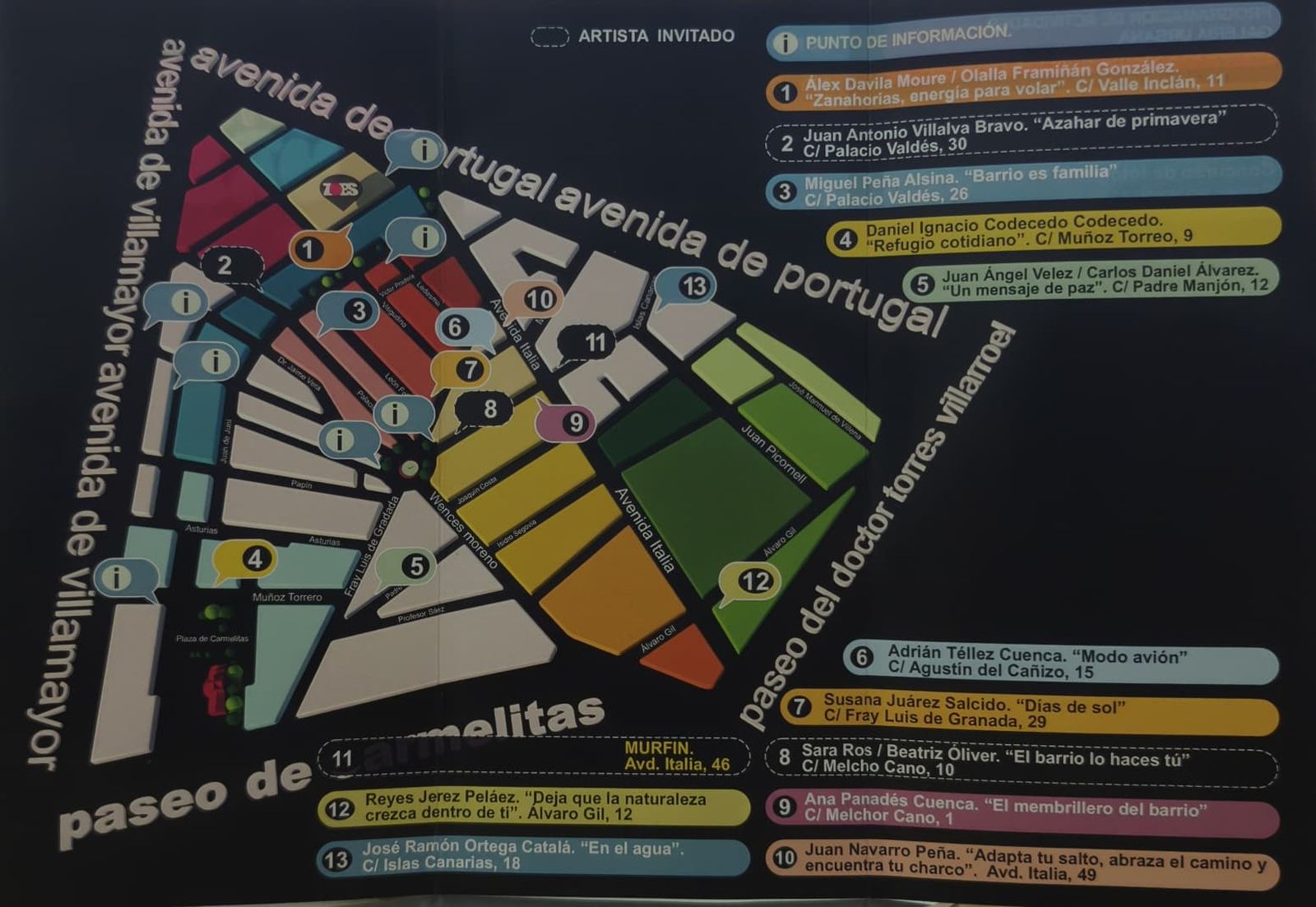 Ruta y localizaciones de la Galería Urbana
