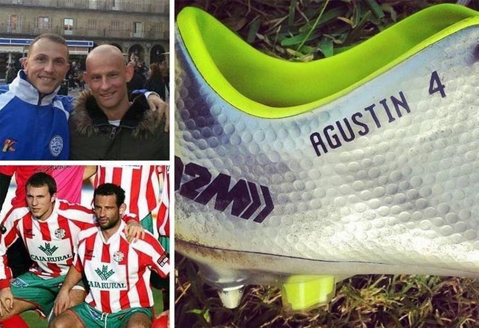 El exjugador del Zamora CF, Aarón Darias, serigrafía en sus botas el nombre de Agustín Villar