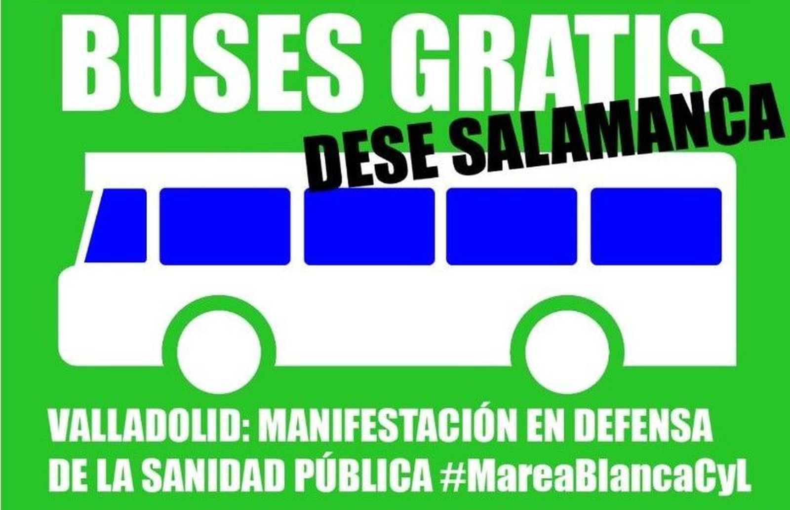 Autobuses manifestación sanidad pública