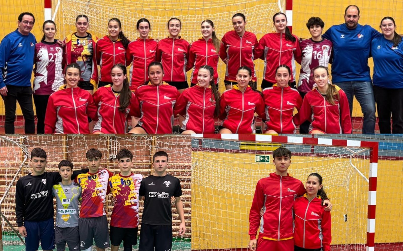 Algunos de los jugadores y jugadoras de la cantera del Balonmano Zamora