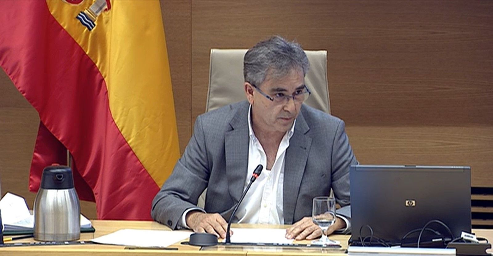 El presidente del Sindicato de Enfermería (Satse), Manuel Cascos, en su comparecencia en el Grupo de Trabajo de Sanidad y Salud Pública de la Comisión para la Reconstrucción Social y Económica de
