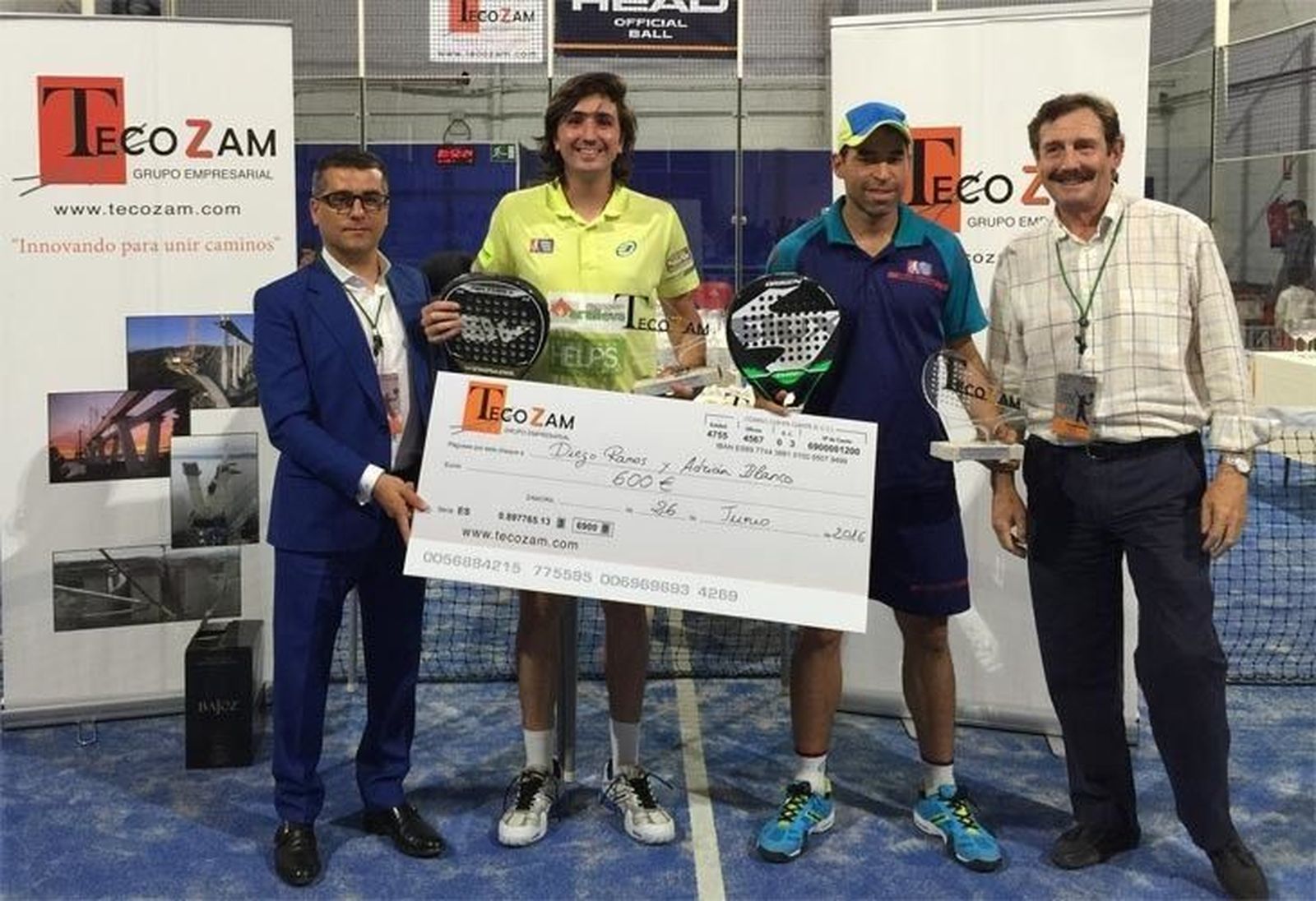 Ramos-Blanco y Pinacho-Llanos, ganadores del I Torneo San Pedro TecoZam de Pádel