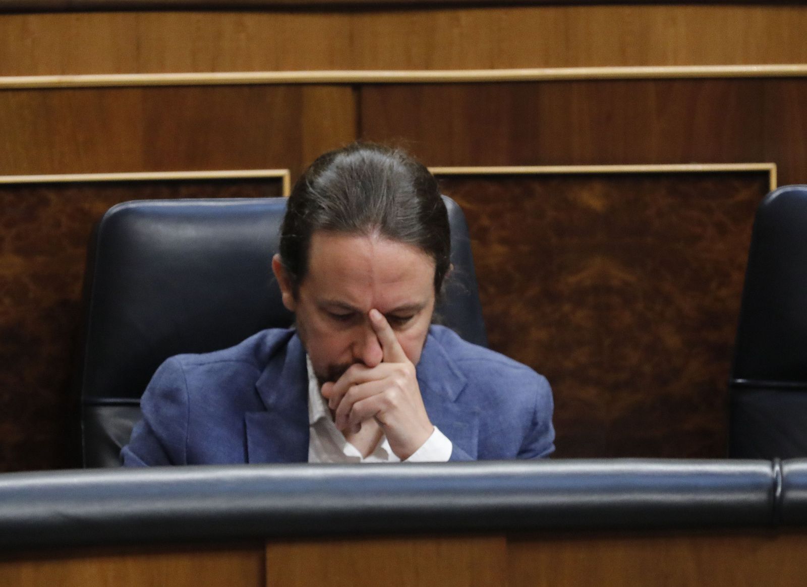 El vicepresidente segundo del Gobierno, Pablo Iglesias, en el Pleno del Congreso