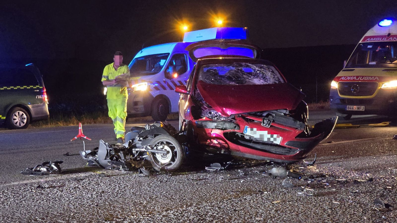 Accidente en la carretera de Pelabravo a Calvarrasa de Abajo