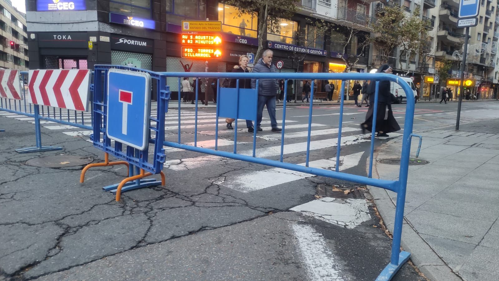 Corte de tráfico en el paseo de Torres Villarroel (5)