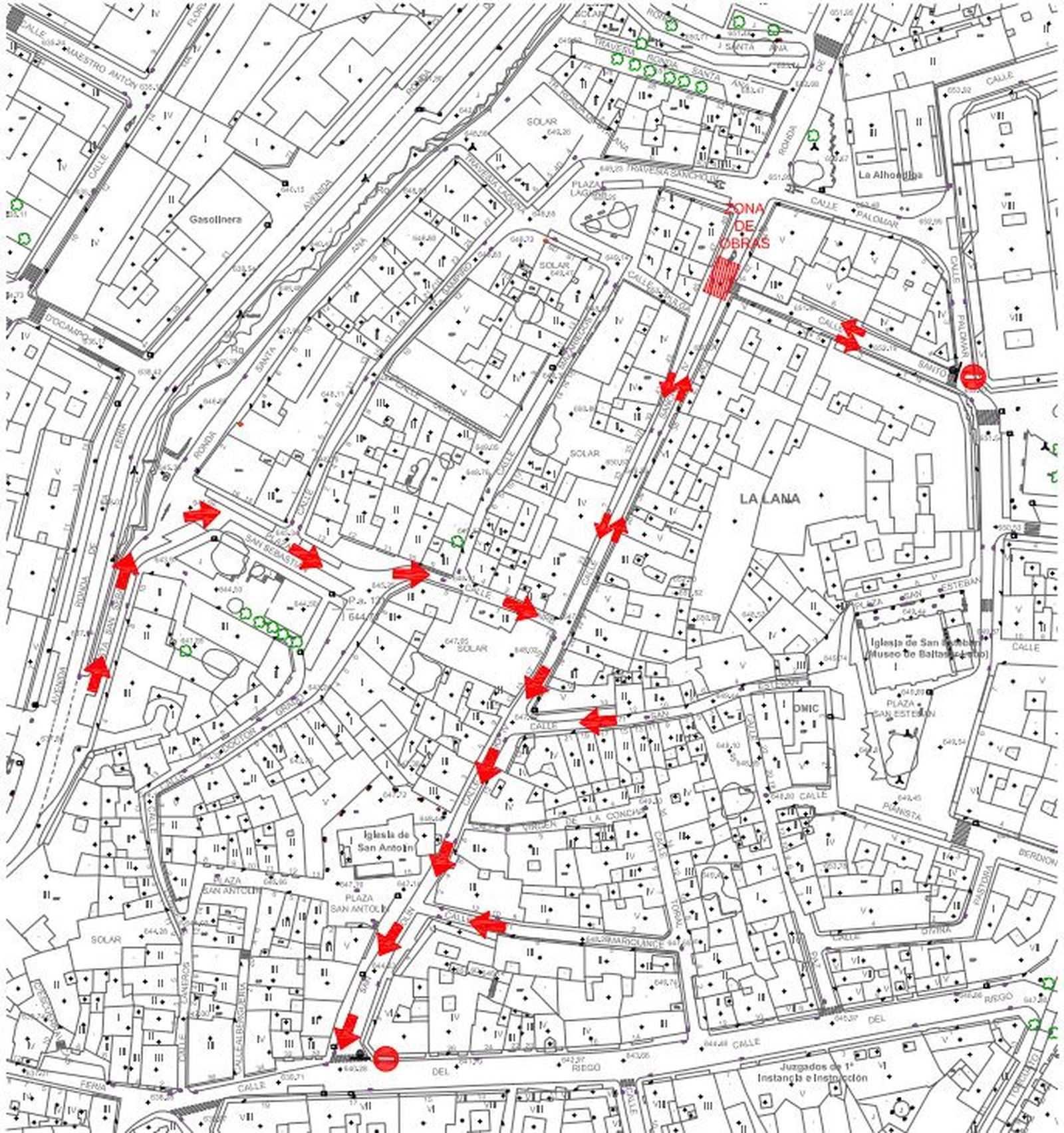 Plano de los desvíos