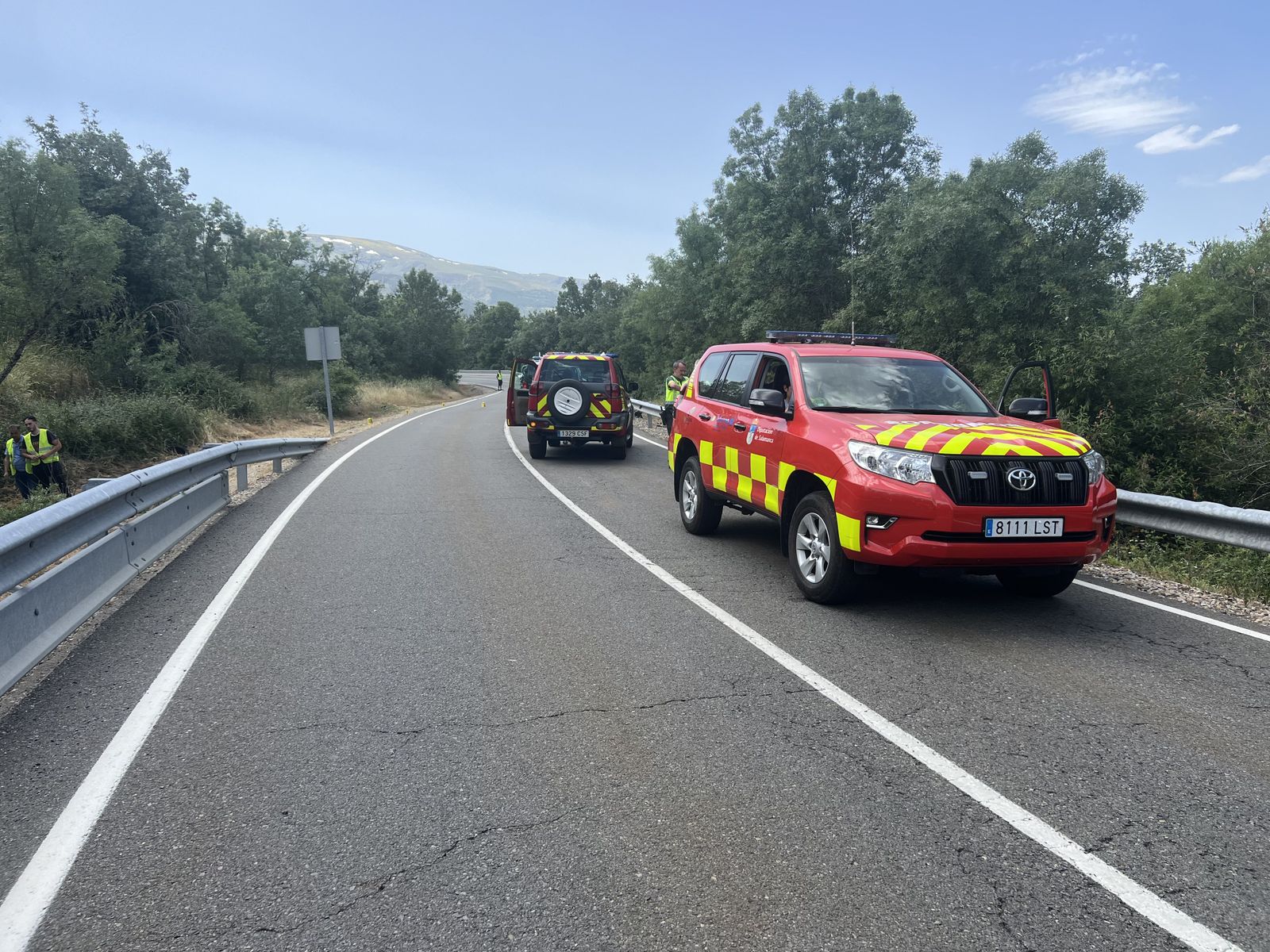 Accidente en Navacarros con los bomberos de Béjar y la Guardia Civil de Salamanca