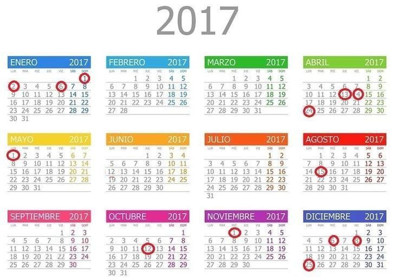 Aprobado el calendario laboral en Castilla y León para el año 2017