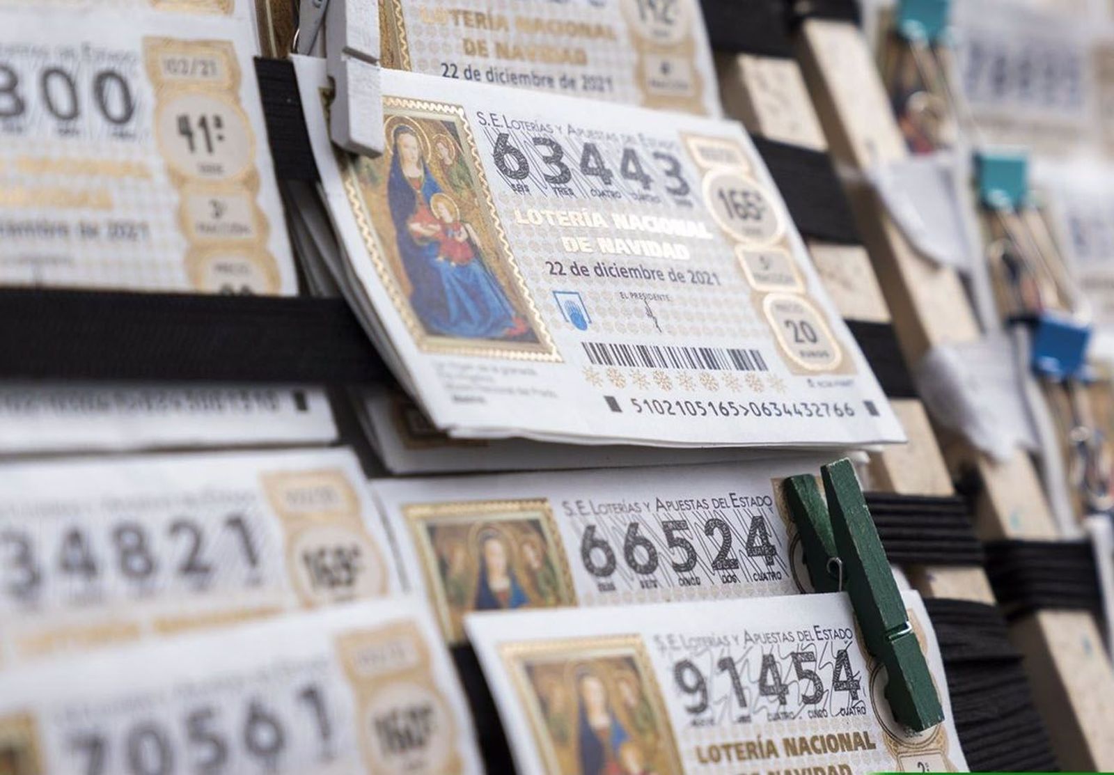 Imagen de archivo de décimos de lotería de Navidad EP