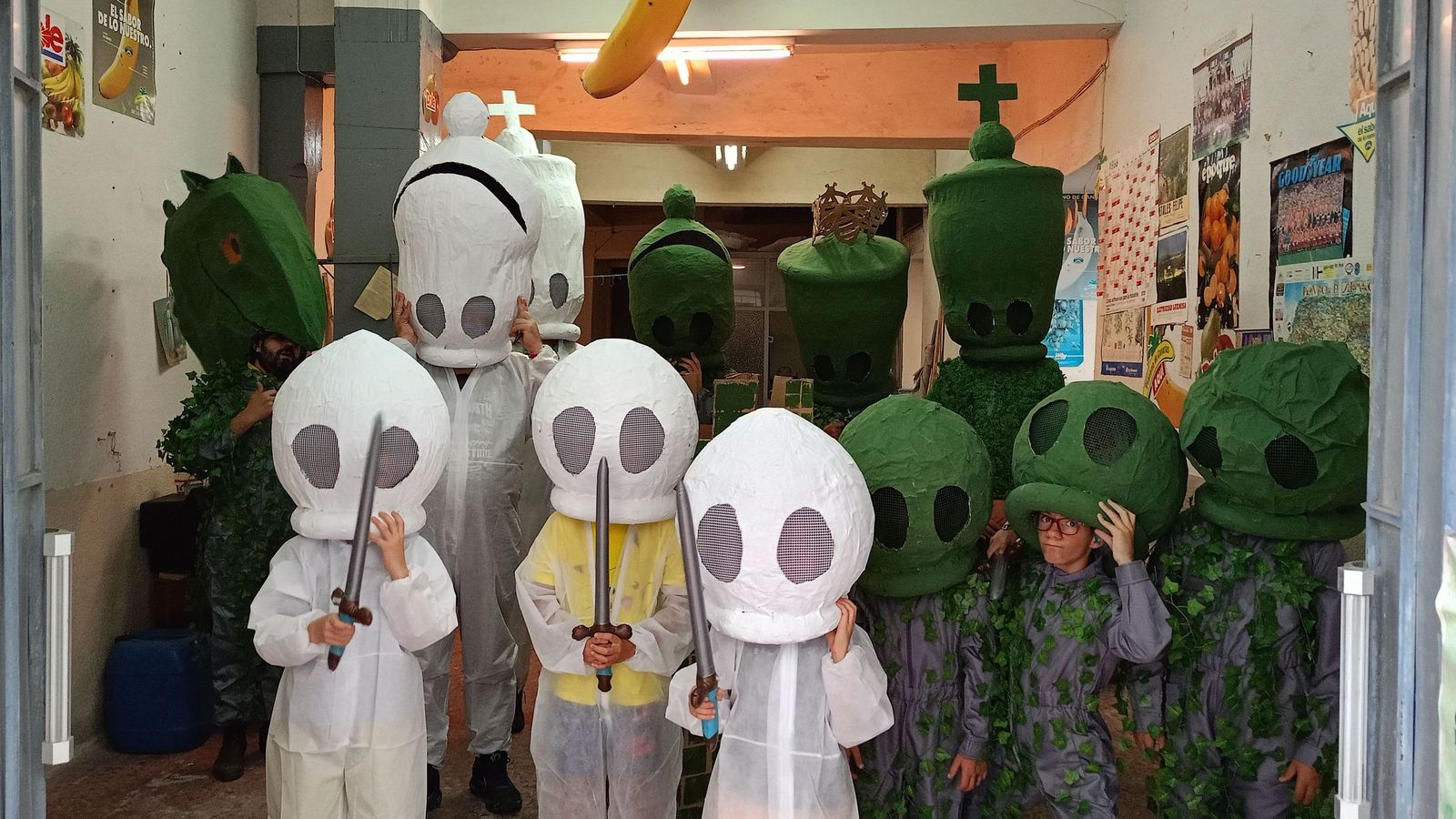 Primer ensayo del ajedrez viviente que estamos proyectando realizar desde el Club-Escuela Ajedrez Béjar