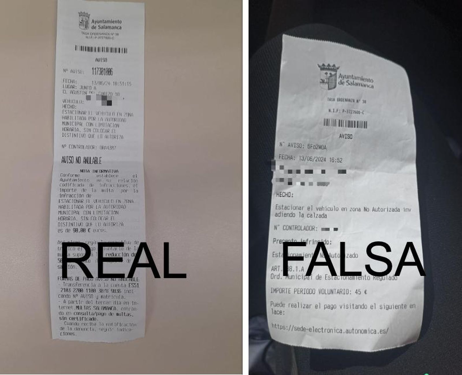 Estafa de multas de la zona Ora en Salamanca