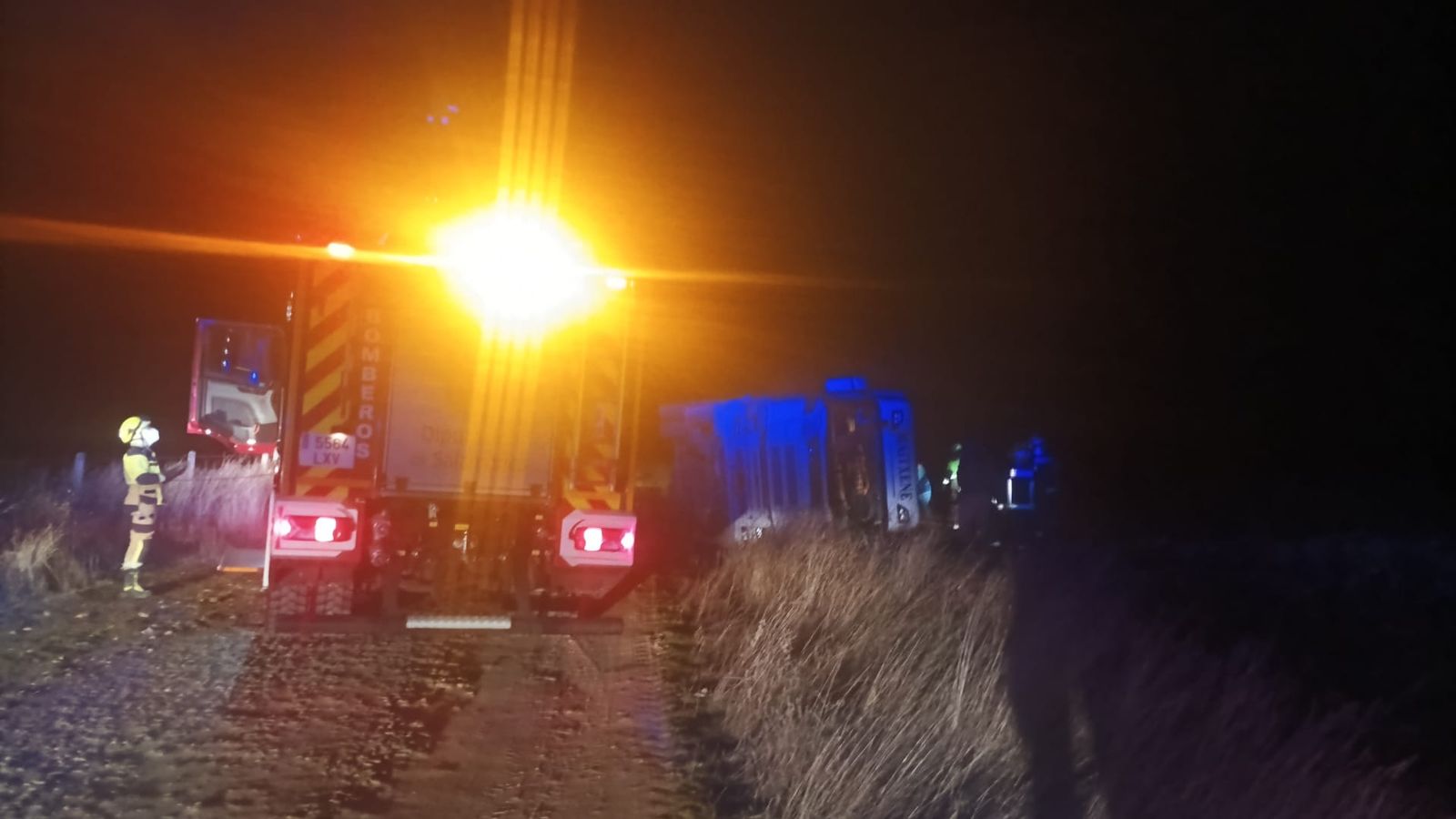 Vuelca un camión cargado de ganado en la SA-114 y deja varios animales muertos