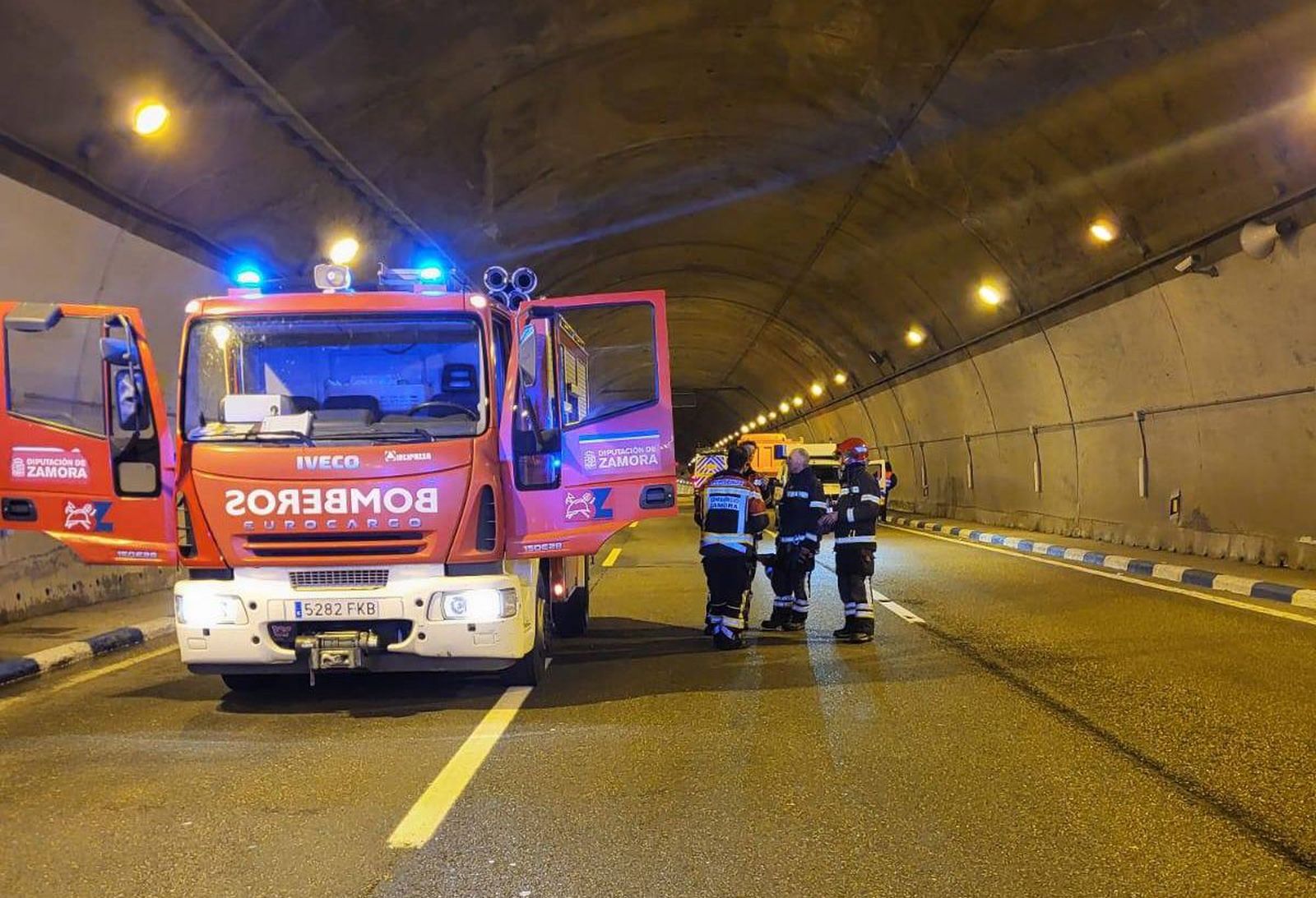 Simulacro en el túnel de La Canda