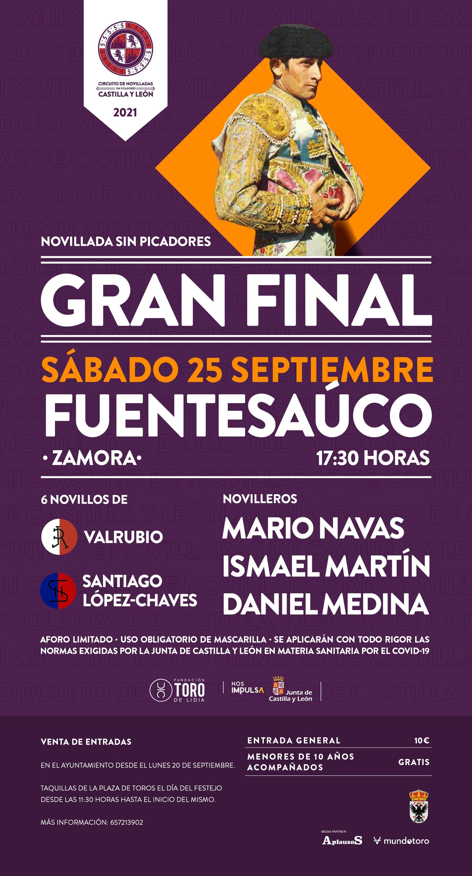 Cartel de la gran final del Circuito de novilladas sin picadores de Castilla y León