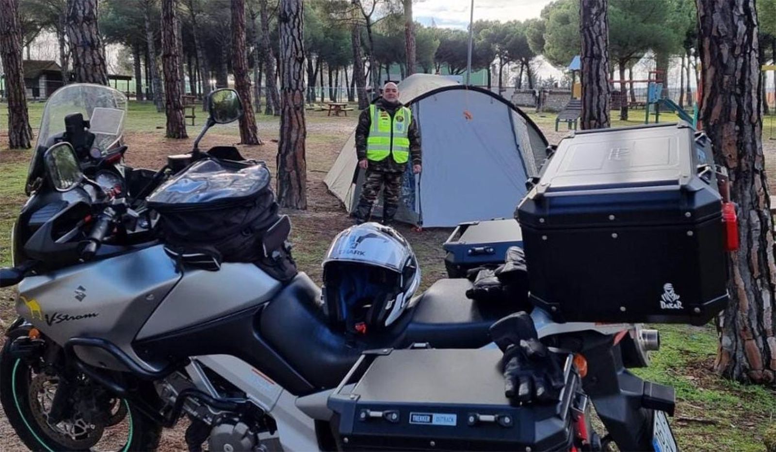 Santiago Rivas primer participante de Motauros en llegar a la zona de la concentración con 13 días de antelación MOTAUROS