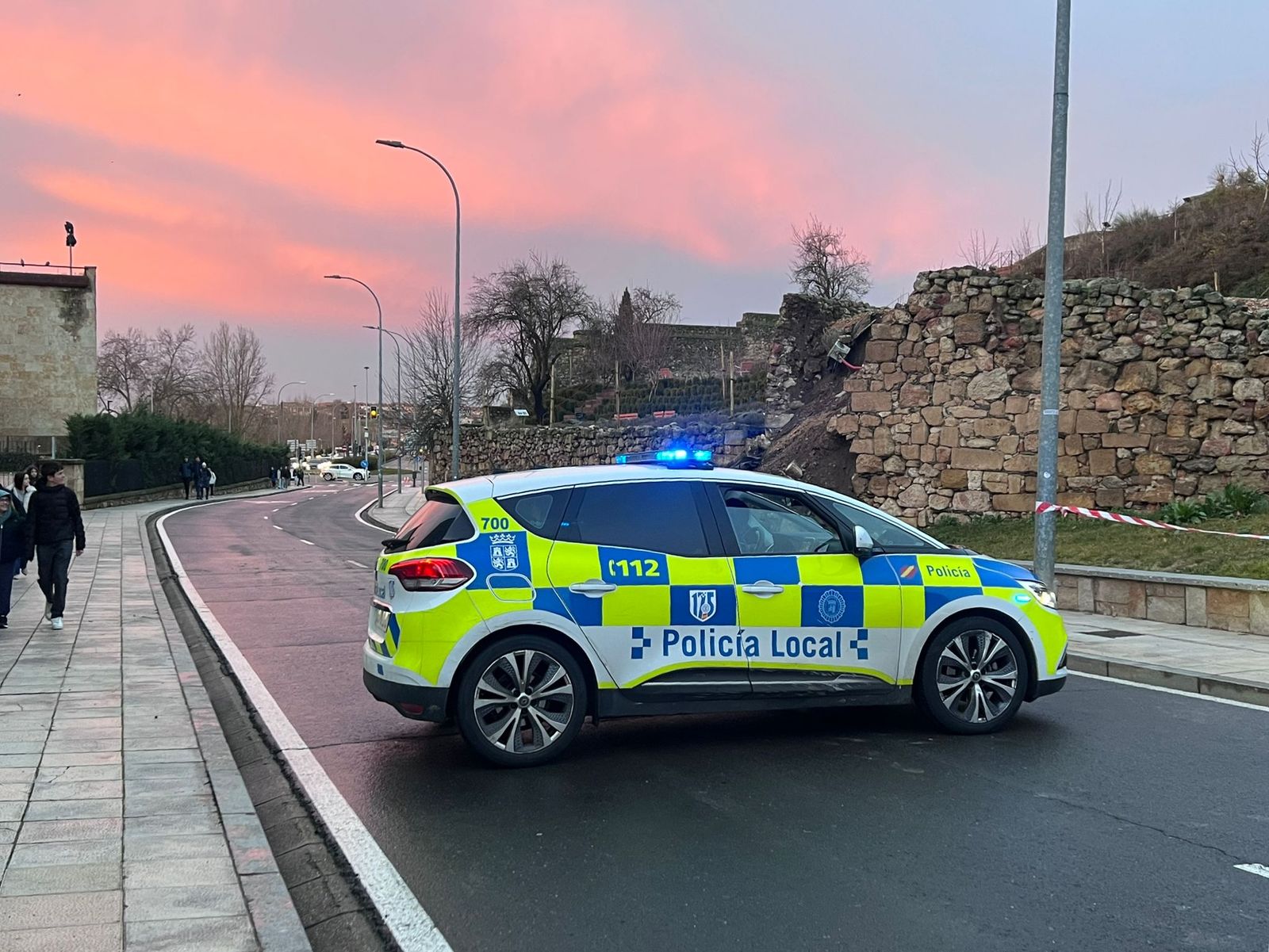 Caída de parte de la muralla en la Vaguada de la Palma