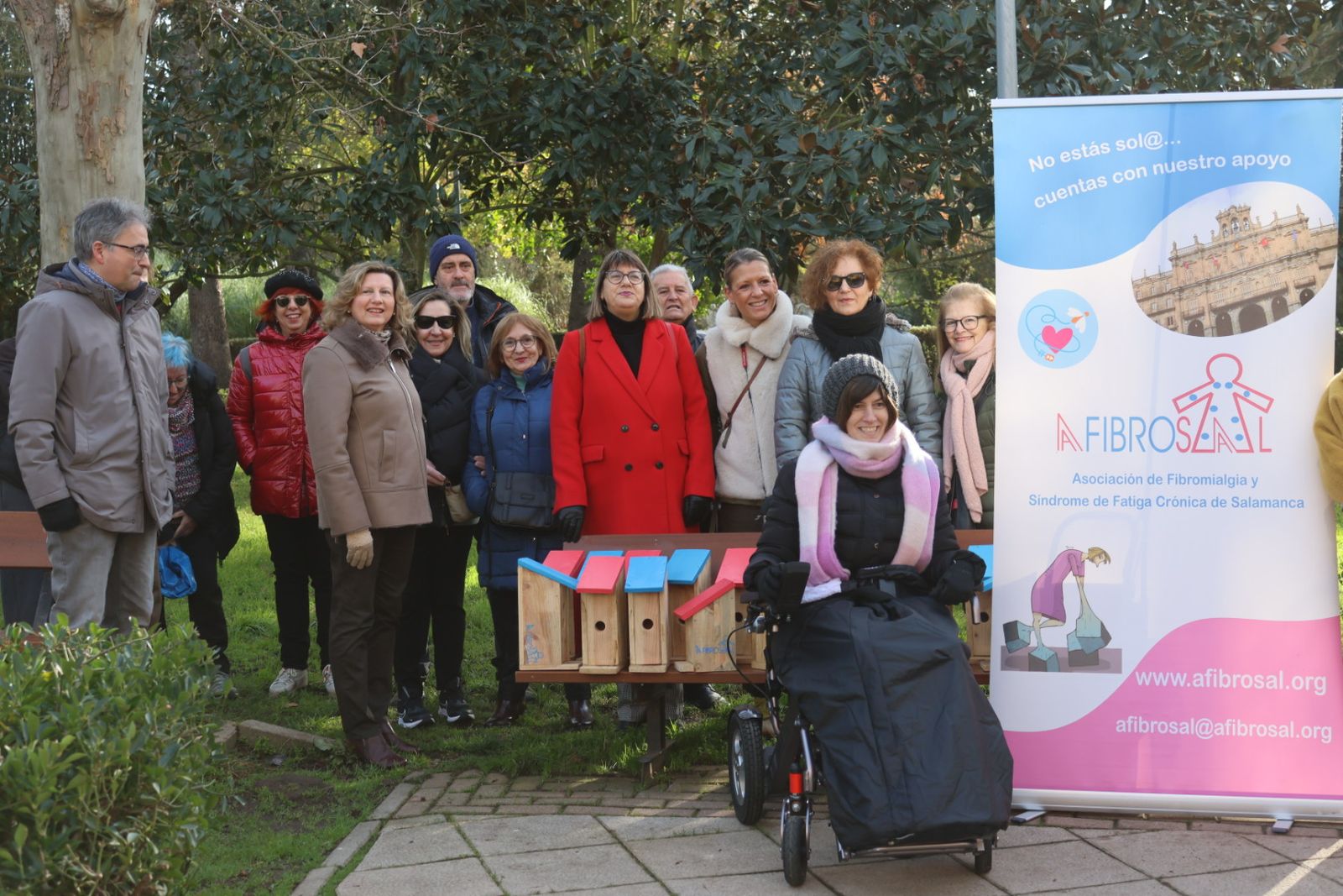 Acto de colocación de cajas nido organizado por las asociaciones Afibrosal y Peña Gaviota