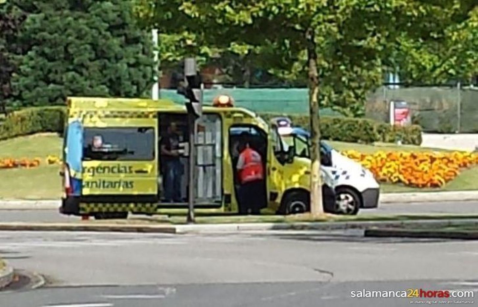 Accidente de tráfico en la avenida Vicente del Bosque en una foto de archivo