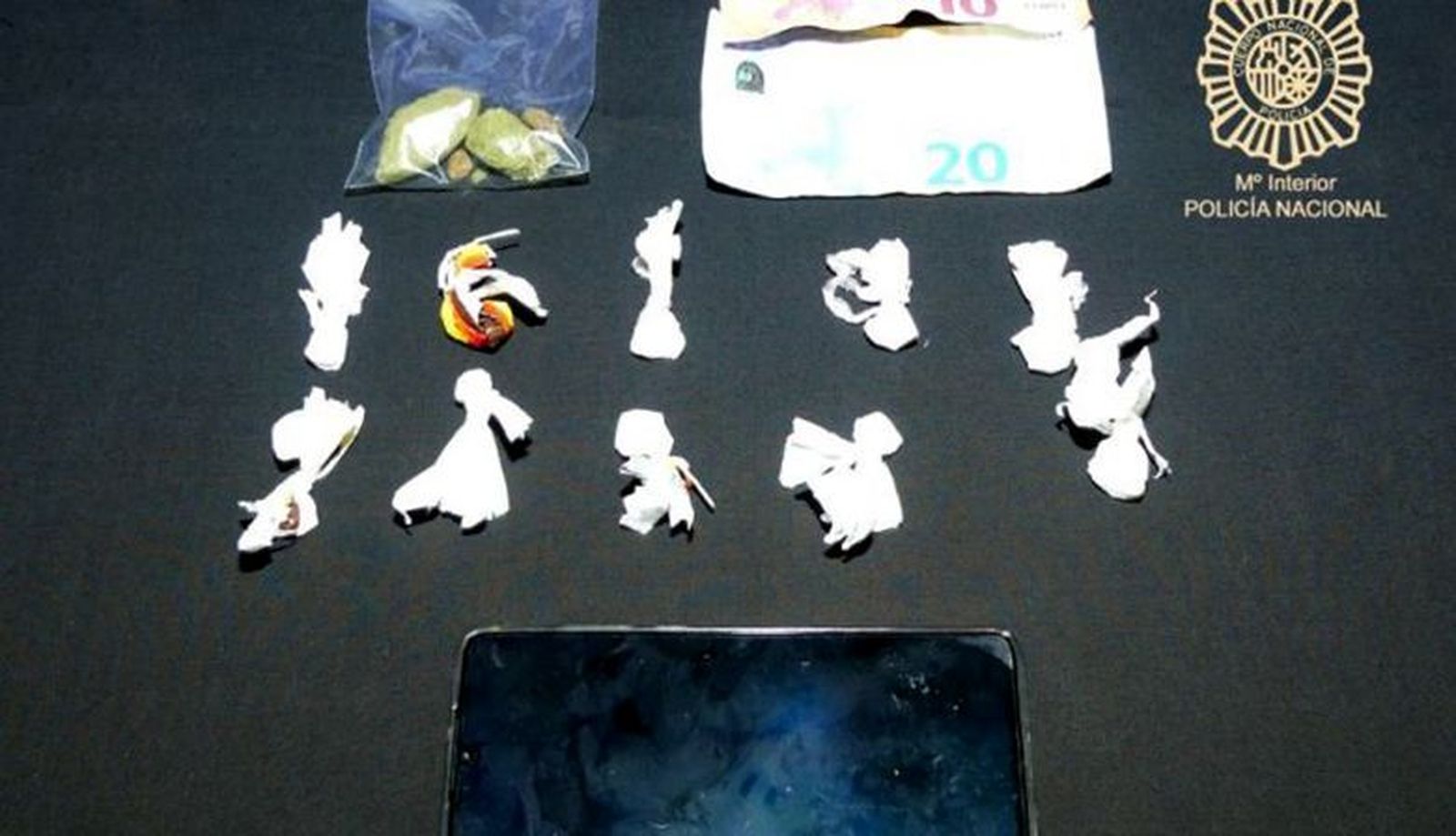 Droga para vender al menudo incautada en una intervención en 2019 por la Policía Nacional en Salamanca