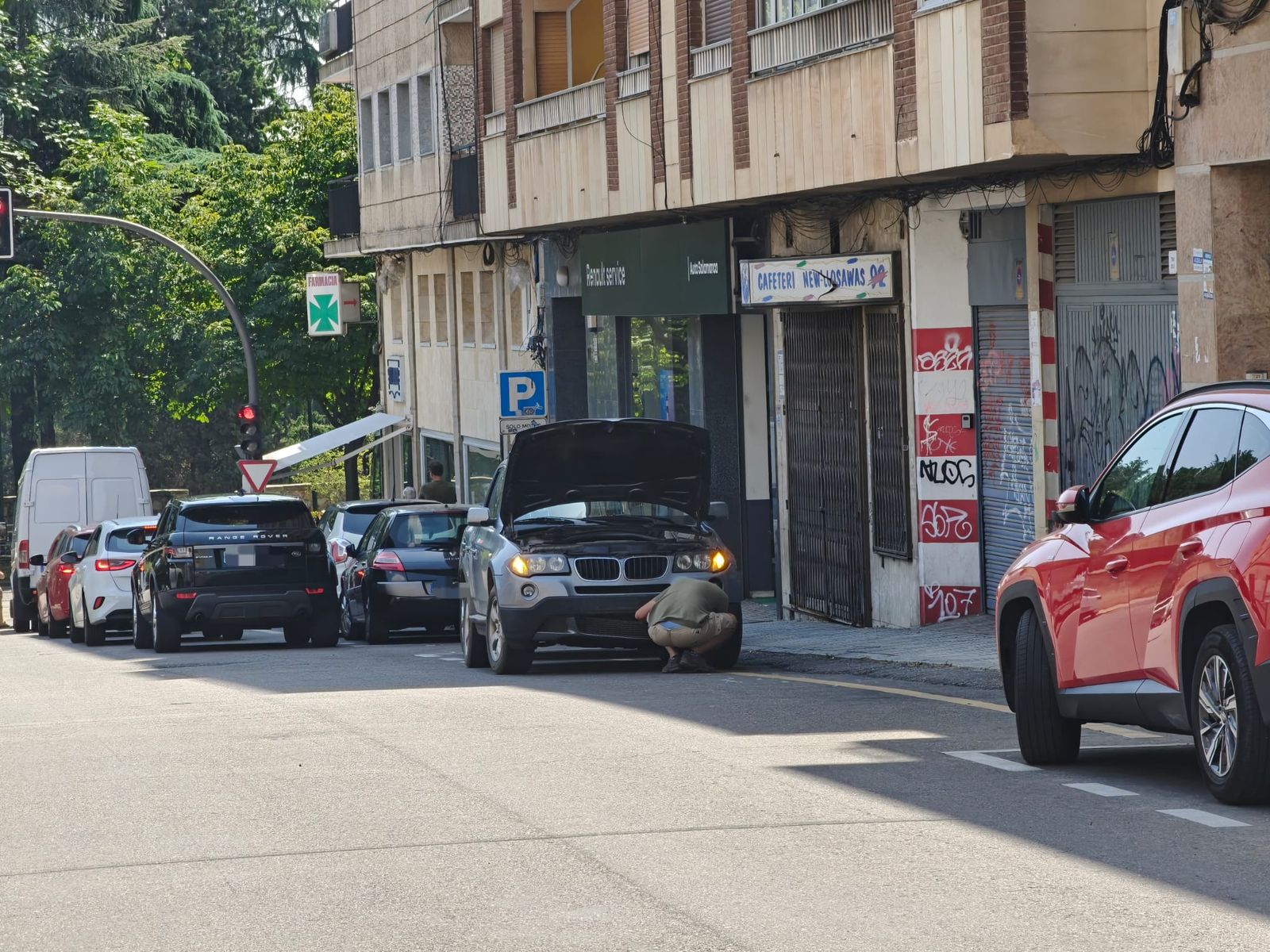 Colisión por alcance en la calle Nueva de San Bernardo